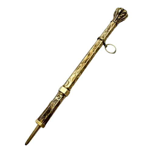 Antique Gold Gilt Retractable Pencil Pendant.