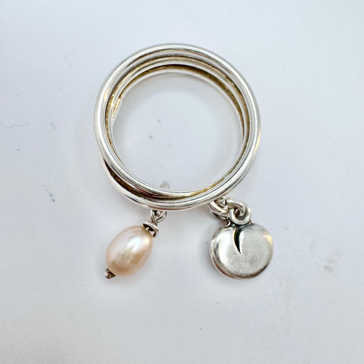 Kalevala Koru, Finland. Vintage Sterling Silver Charm Ring.