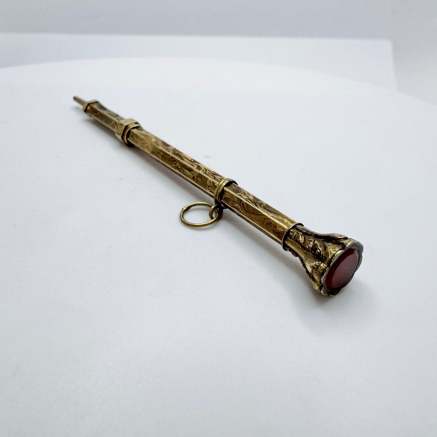 Antique Gold Gilt Retractable Pencil Pendant.