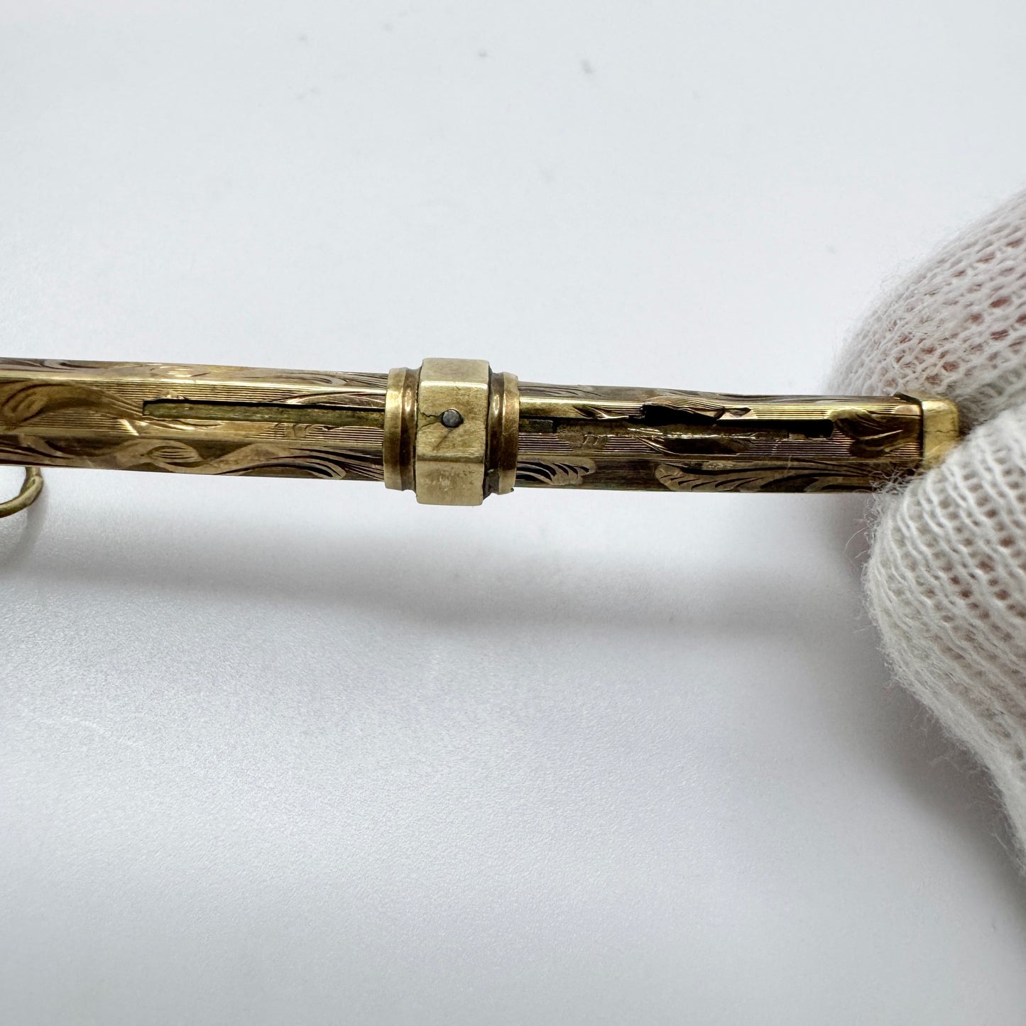 Antique Gold Gilt Retractable Pencil Pendant.