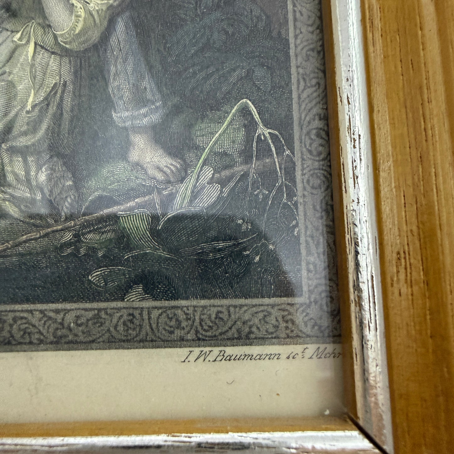 I W Baumann 1859. Paul and Virginia Hand-Colored Lithograph