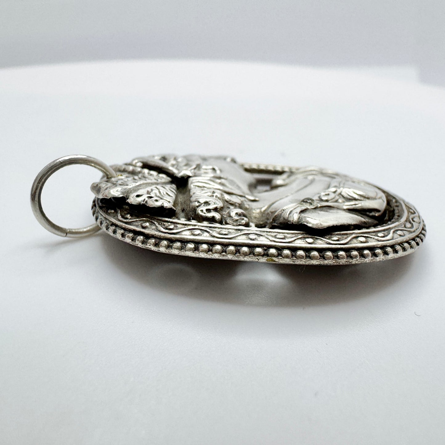 Antique Victorian Silver-plated Pendant.