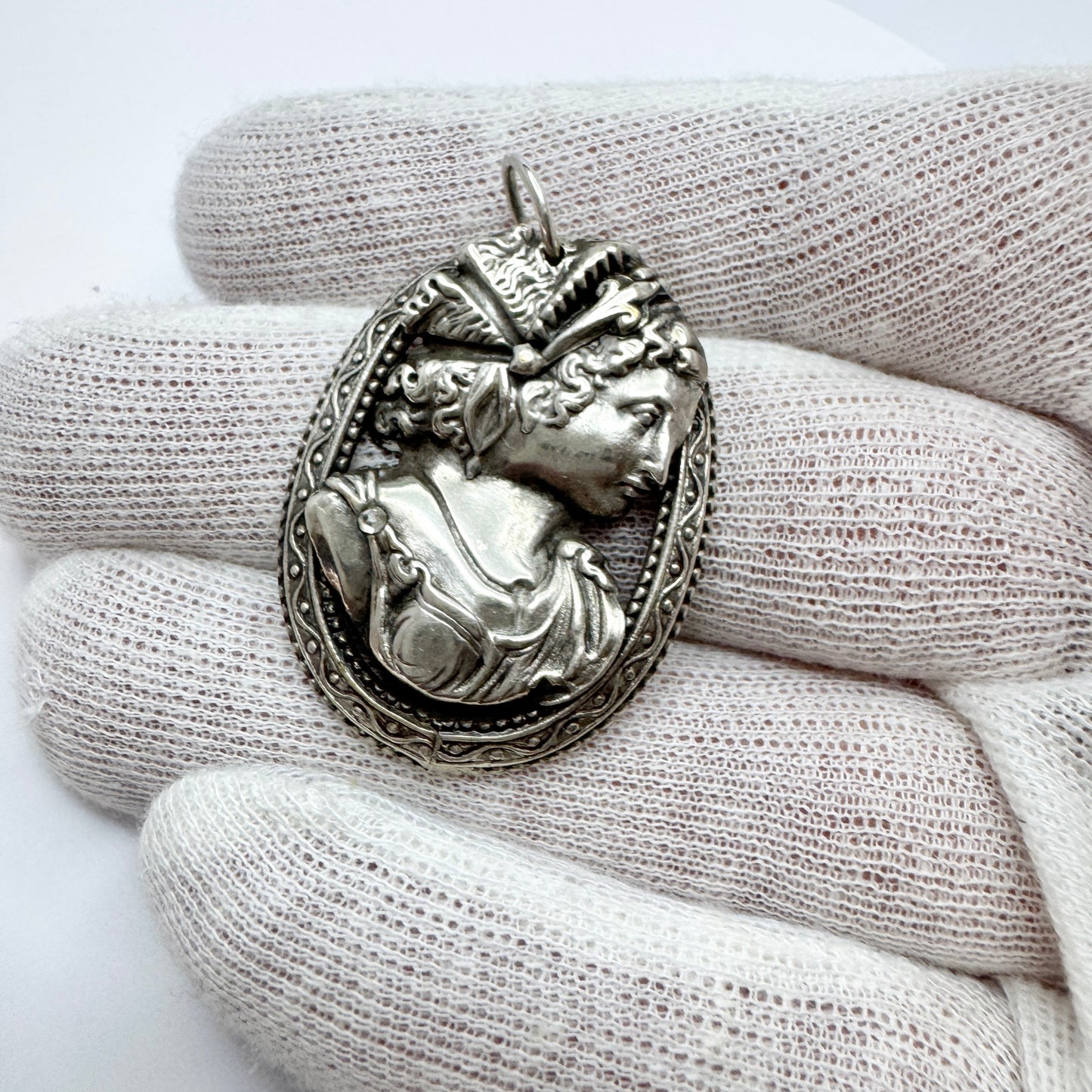 Antique Victorian Silver-plated Pendant.