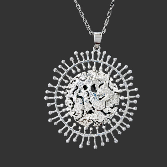 Tapio Wirkkala for Kultakeskus Finland Vintage Silver Pendant Necklace. Design: Full Moon