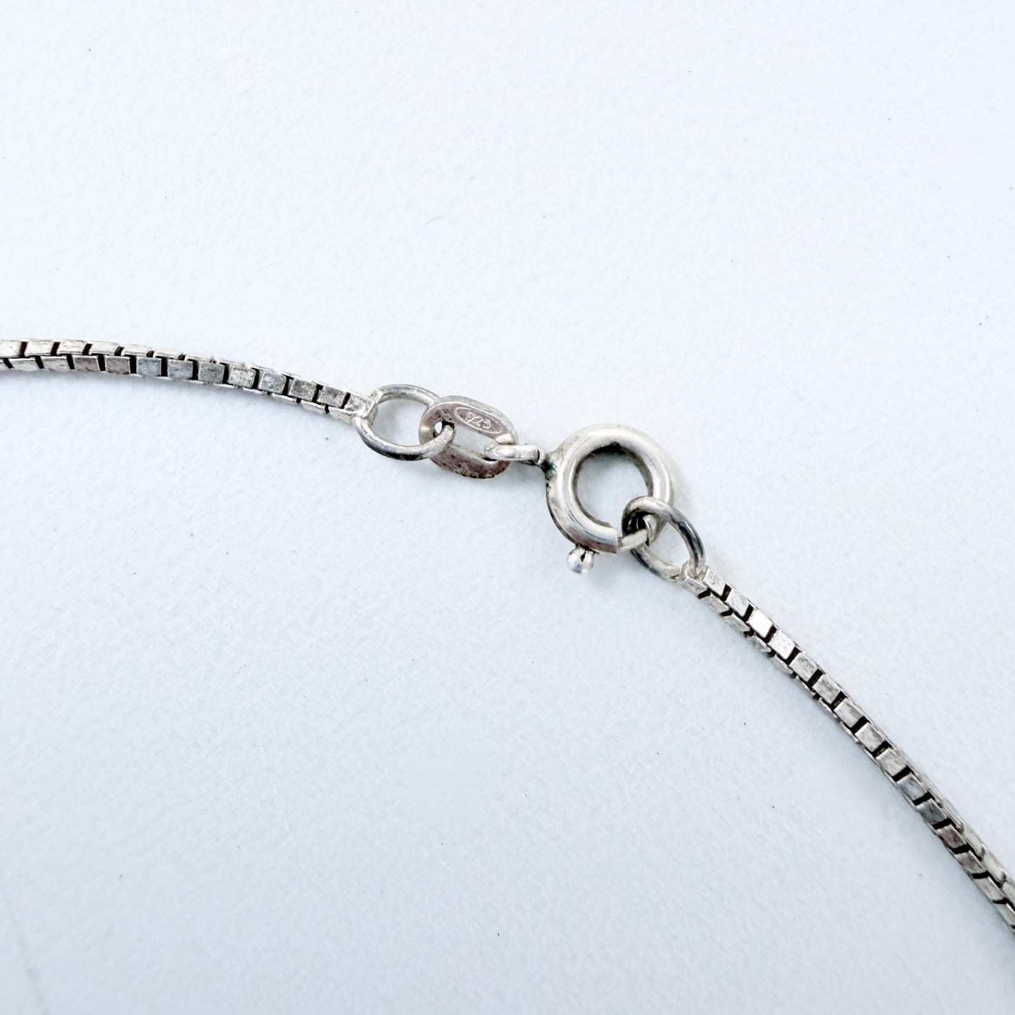 Vintage Sterling Silver Puffy Heart Pendant Necklace.