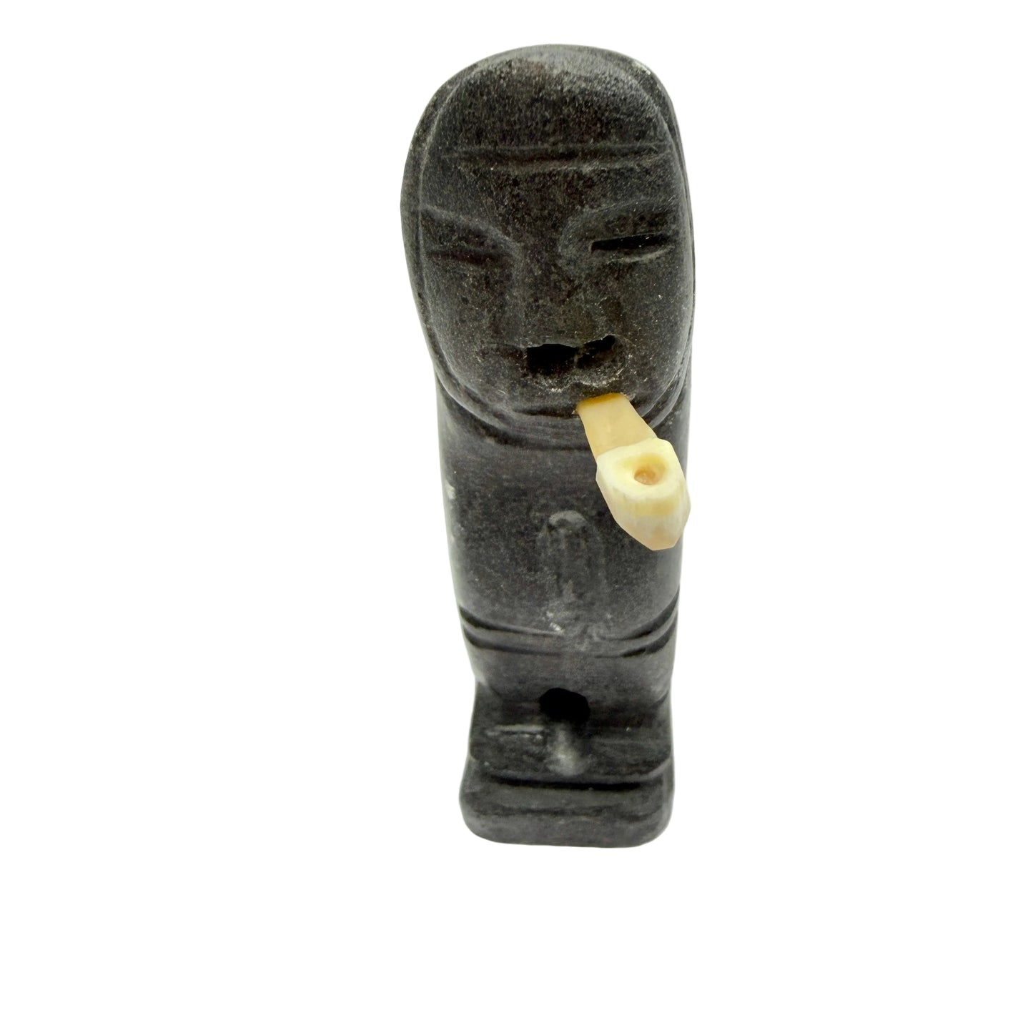 Inuit Eskimo Carved Soapstone Figurine. Signed.