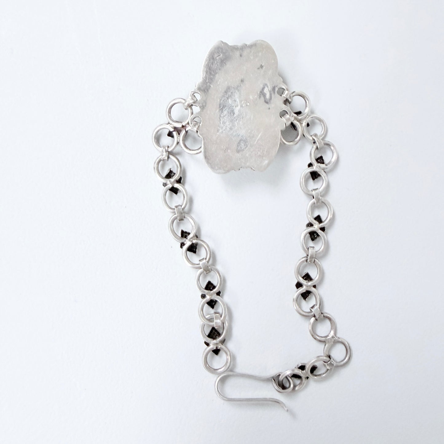 Vintage Sterling Silver Malachite Bracelet.