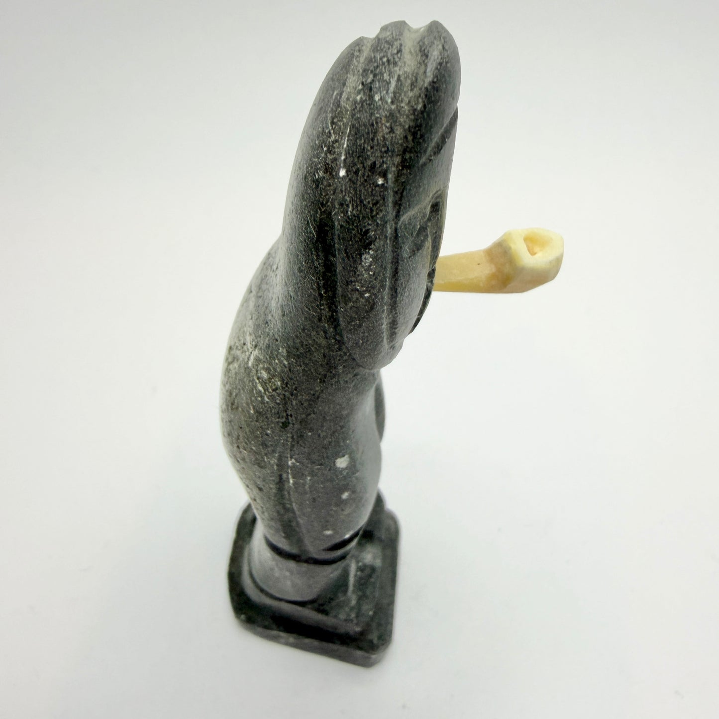 Inuit Eskimo Carved Soapstone Figurine. Signed.