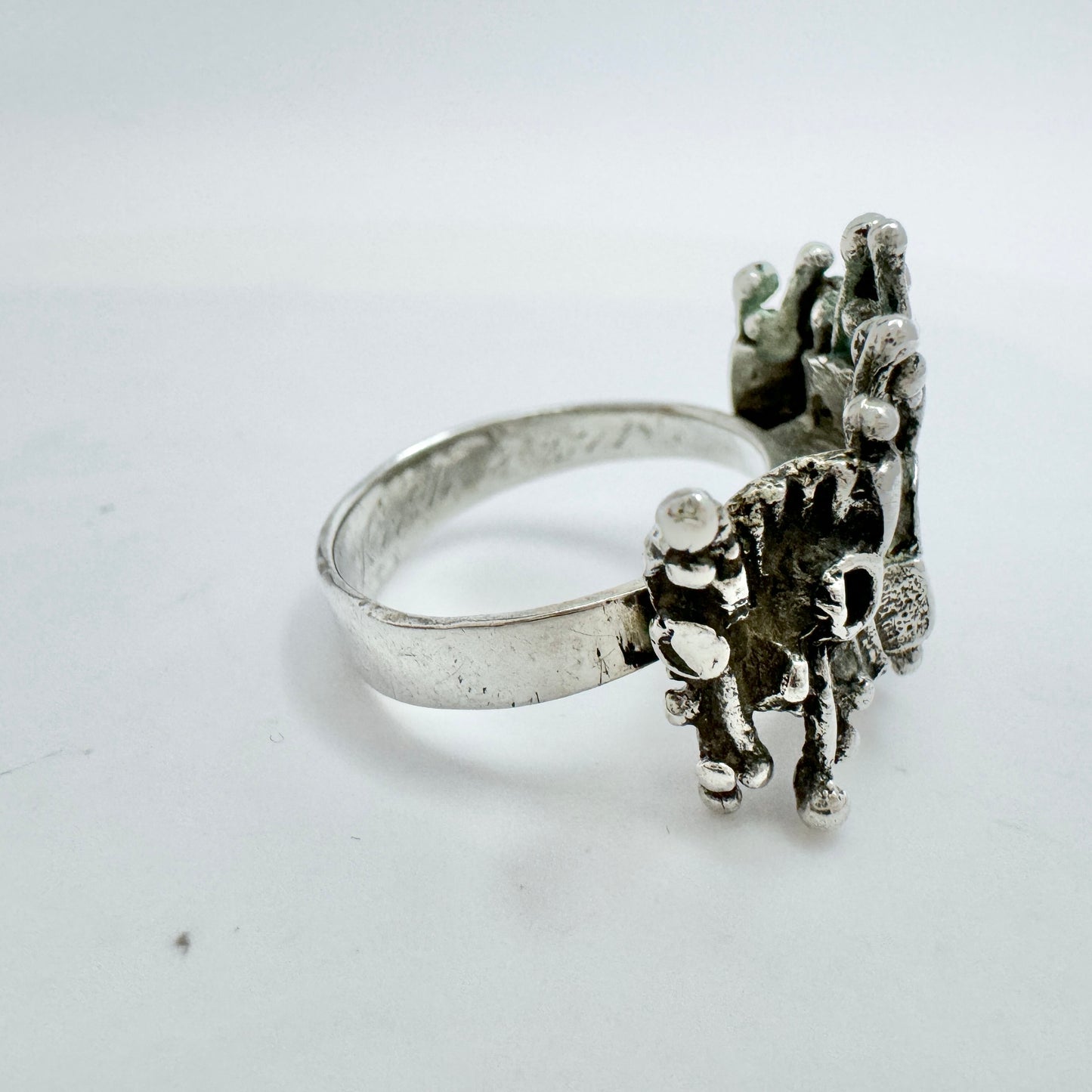 Martti Viikinniemi, Finland year 1970, Vintage Solid Silver Ring.