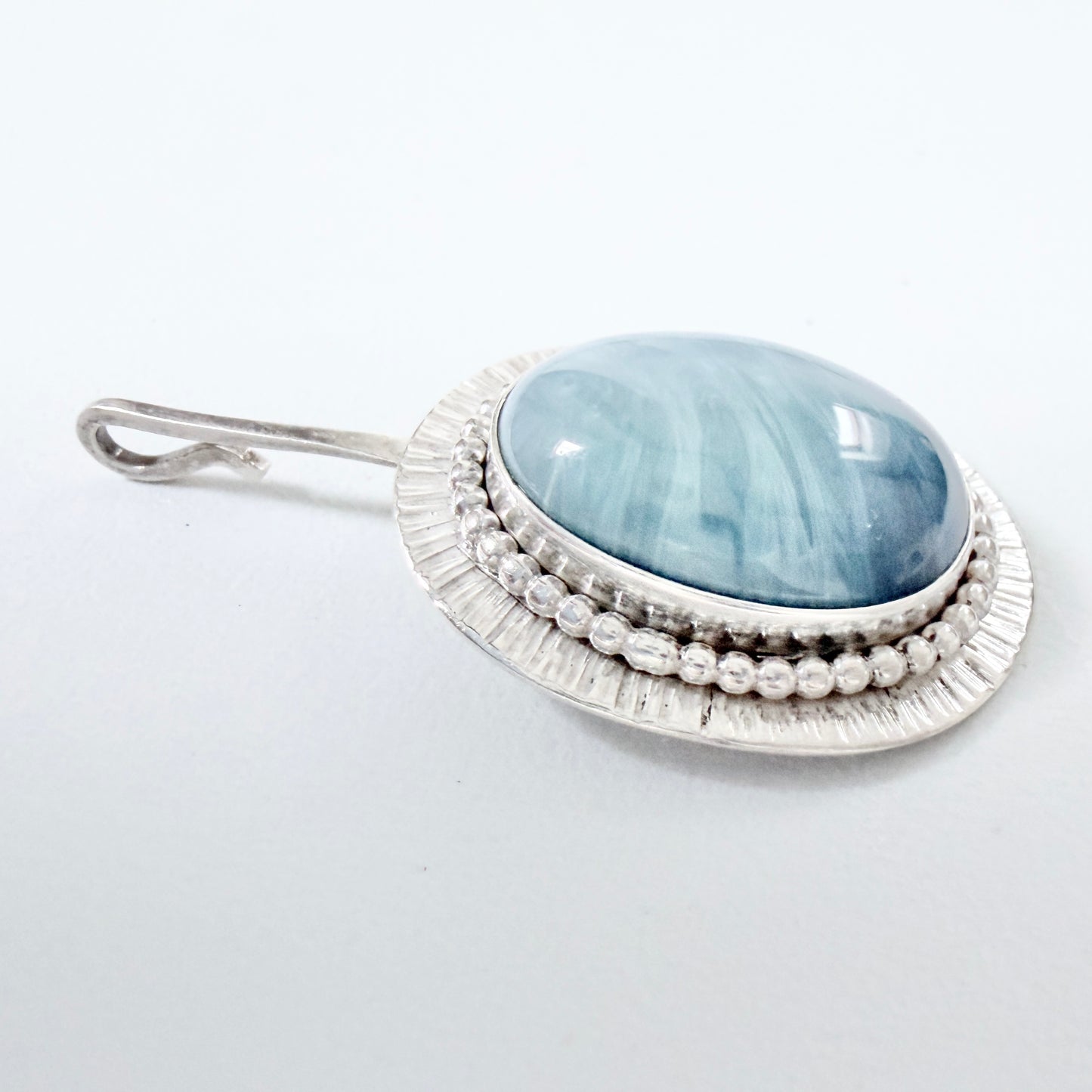 Sweden. Vintage Sterling Silver Bergslagen-stone Pendant.