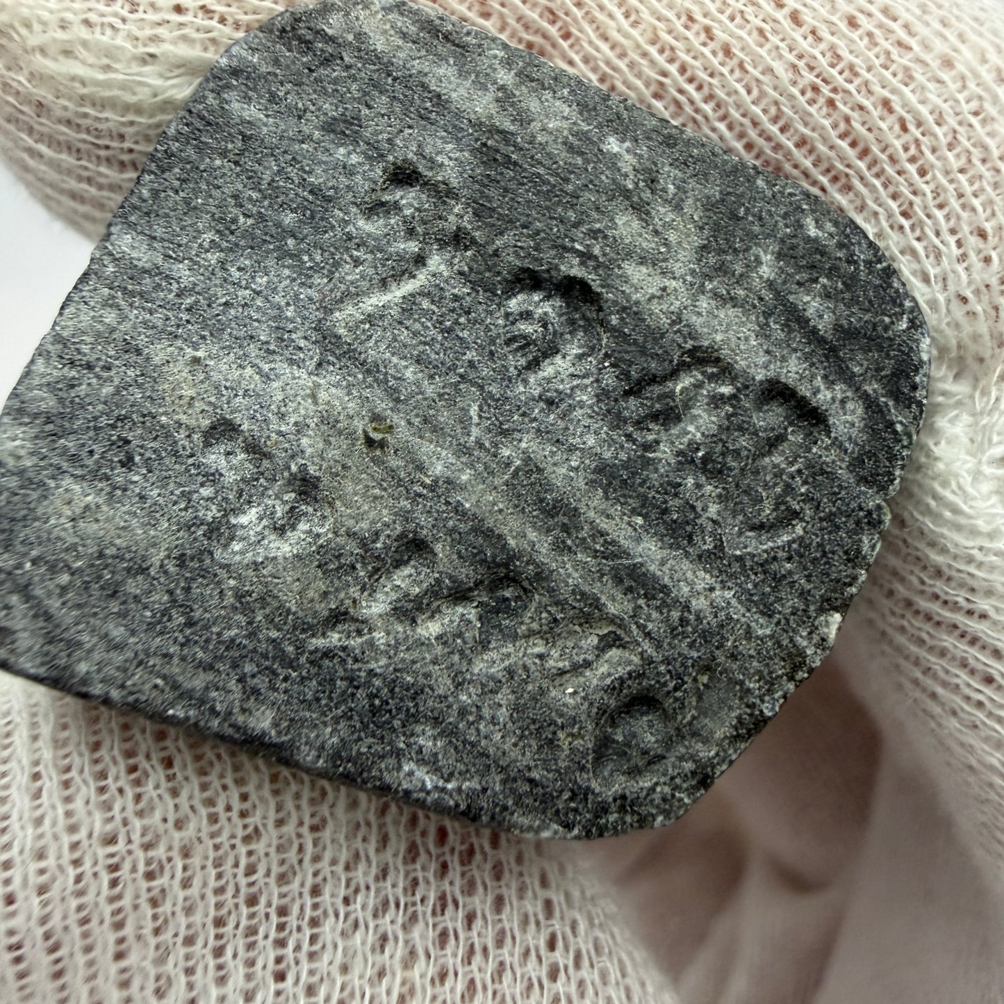 Inuit Eskimo Carved Soapstone Figurine. Signed.