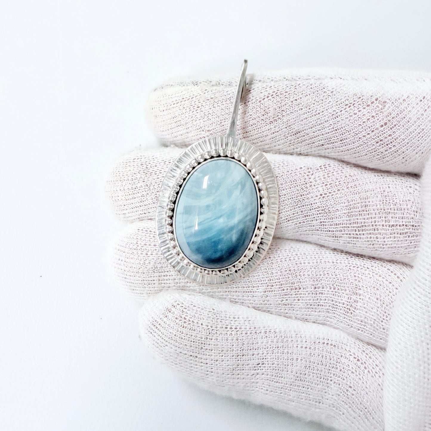 Sweden. Vintage Sterling Silver Bergslagen-stone Pendant.