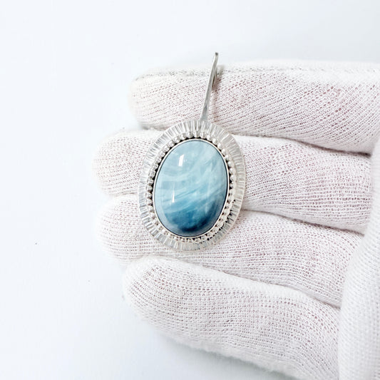 Sweden. Vintage Sterling Silver Bergslagen-stone Pendant.