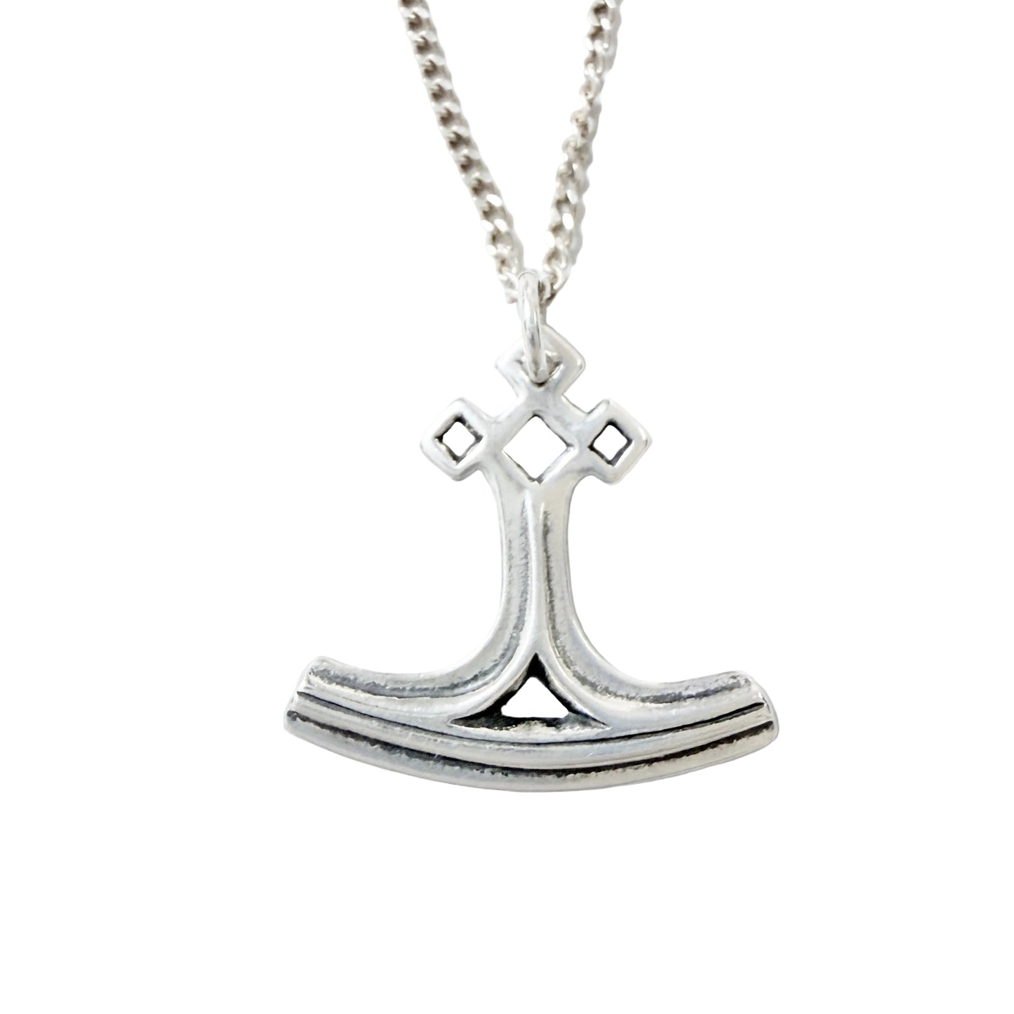 Kalevala Koru, Finland. Vintage Sterling Silver Thor's Hammer pendant Necklace.
