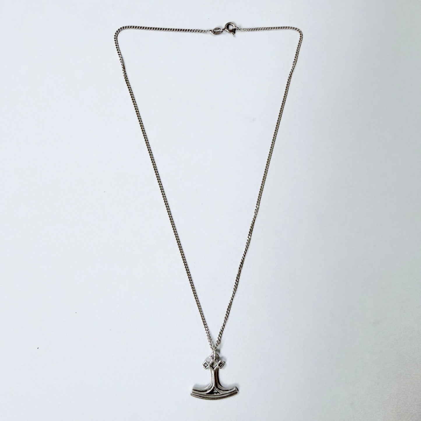 Kalevala Koru, Finland. Vintage Sterling Silver Thor's Hammer pendant Necklace.