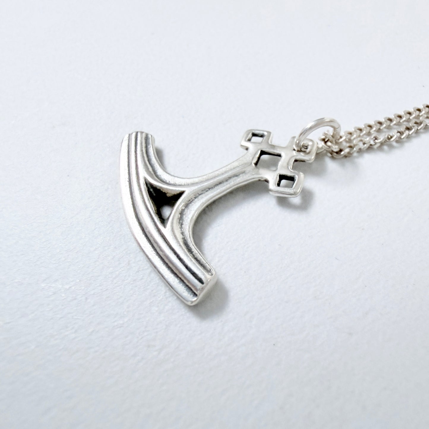 Kalevala Koru, Finland. Vintage Sterling Silver Thor's Hammer pendant Necklace.
