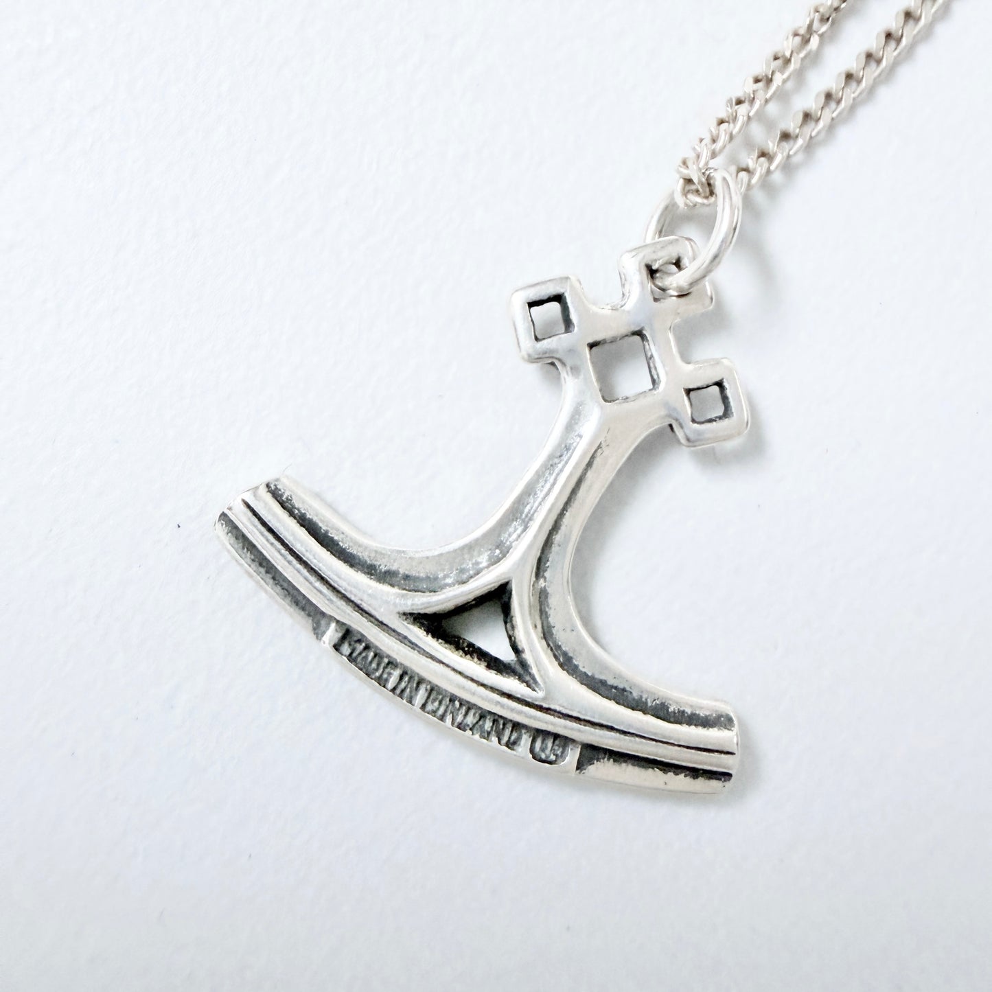 Kalevala Koru, Finland. Vintage Sterling Silver Thor's Hammer pendant Necklace.