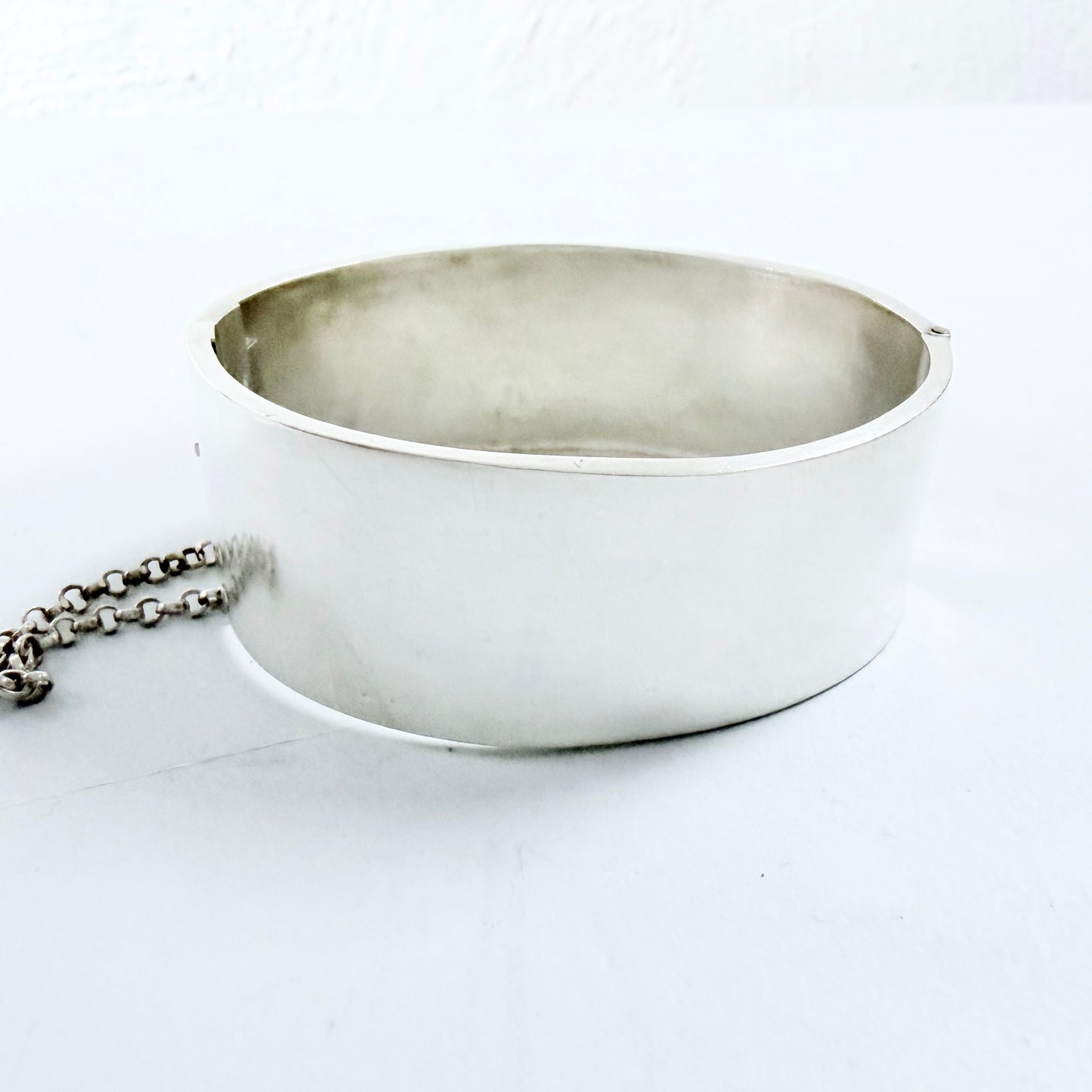 Sweden late 1800s. Antique Victorian Solid Silver Hinged Bangle Bracelet.