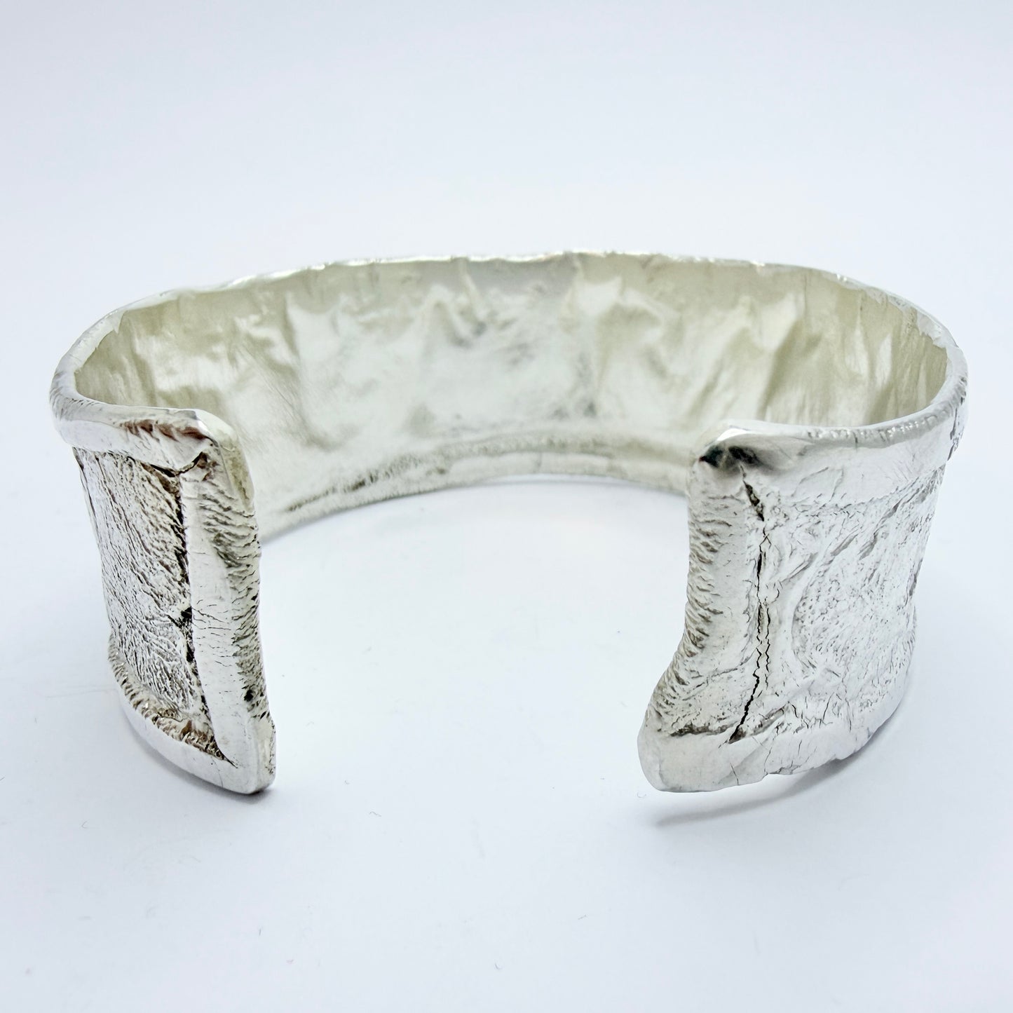 Robbert, Sweden 1977. Vintage Sterling Silver Brutalist Cuff Bracelet