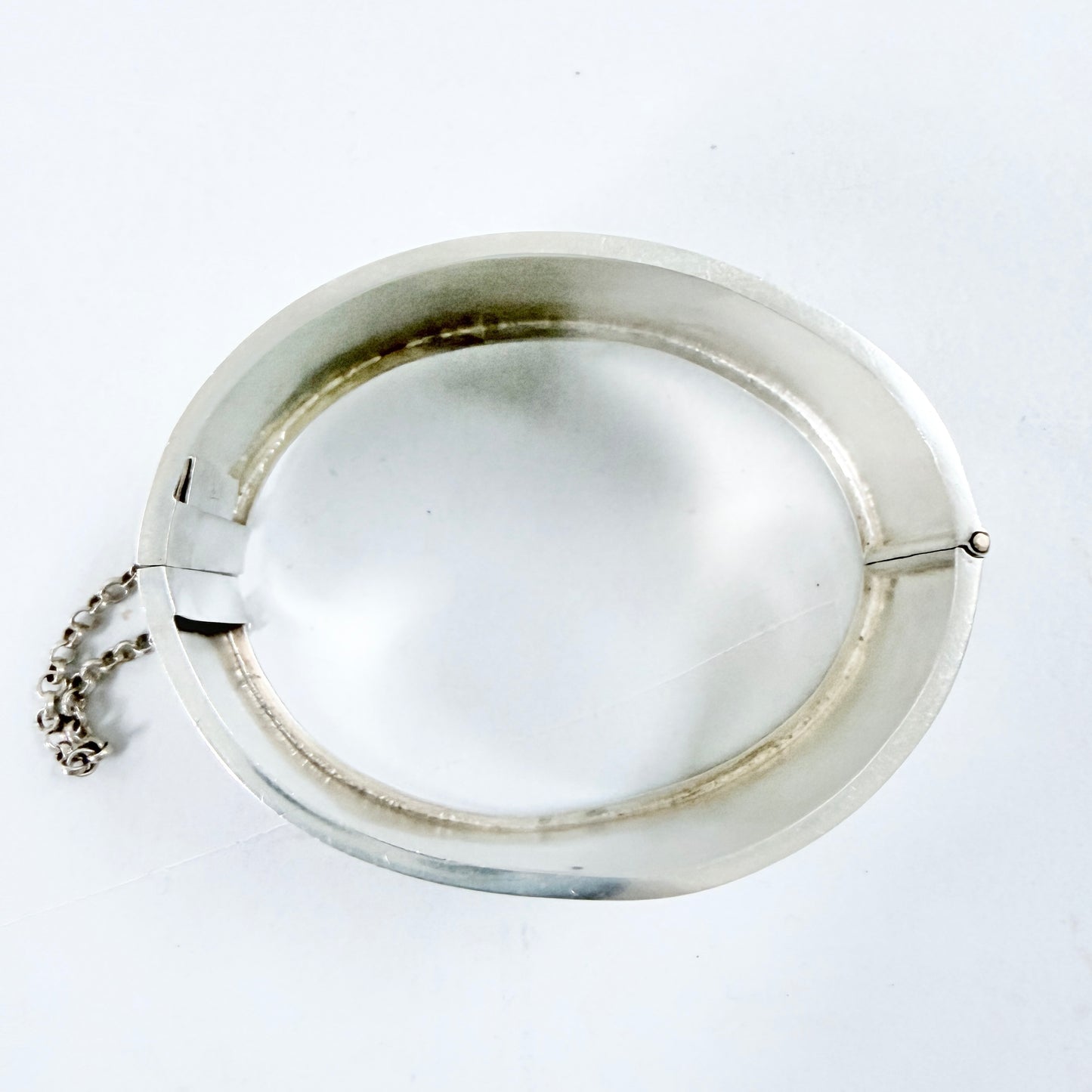 Sweden late 1800s. Antique Victorian Solid Silver Hinged Bangle Bracelet.
