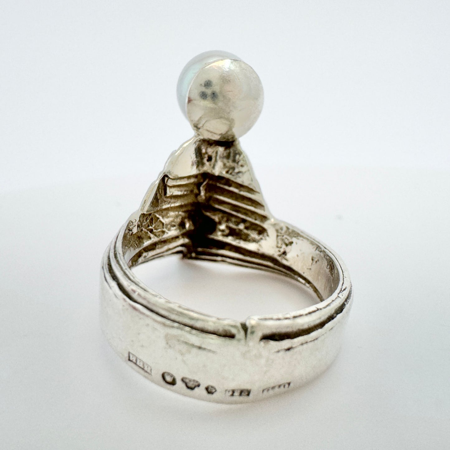 Studio Horst, Sweden 1977. Vintage Sterling Silver Pearl Ring.