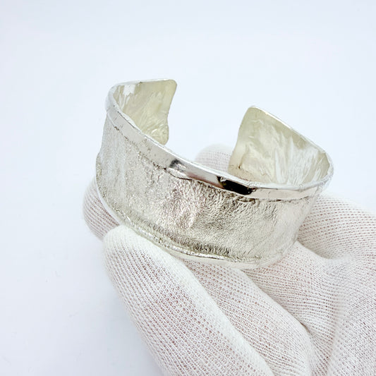 Robbert, Sweden 1977. Vintage Sterling Silver Brutalist Cuff Bracelet