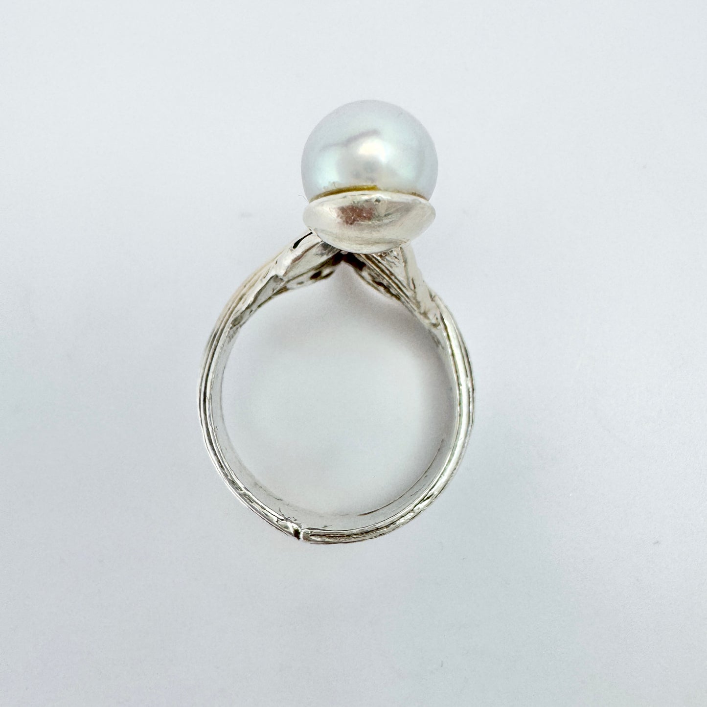 Studio Horst, Sweden 1977. Vintage Sterling Silver Pearl Ring.