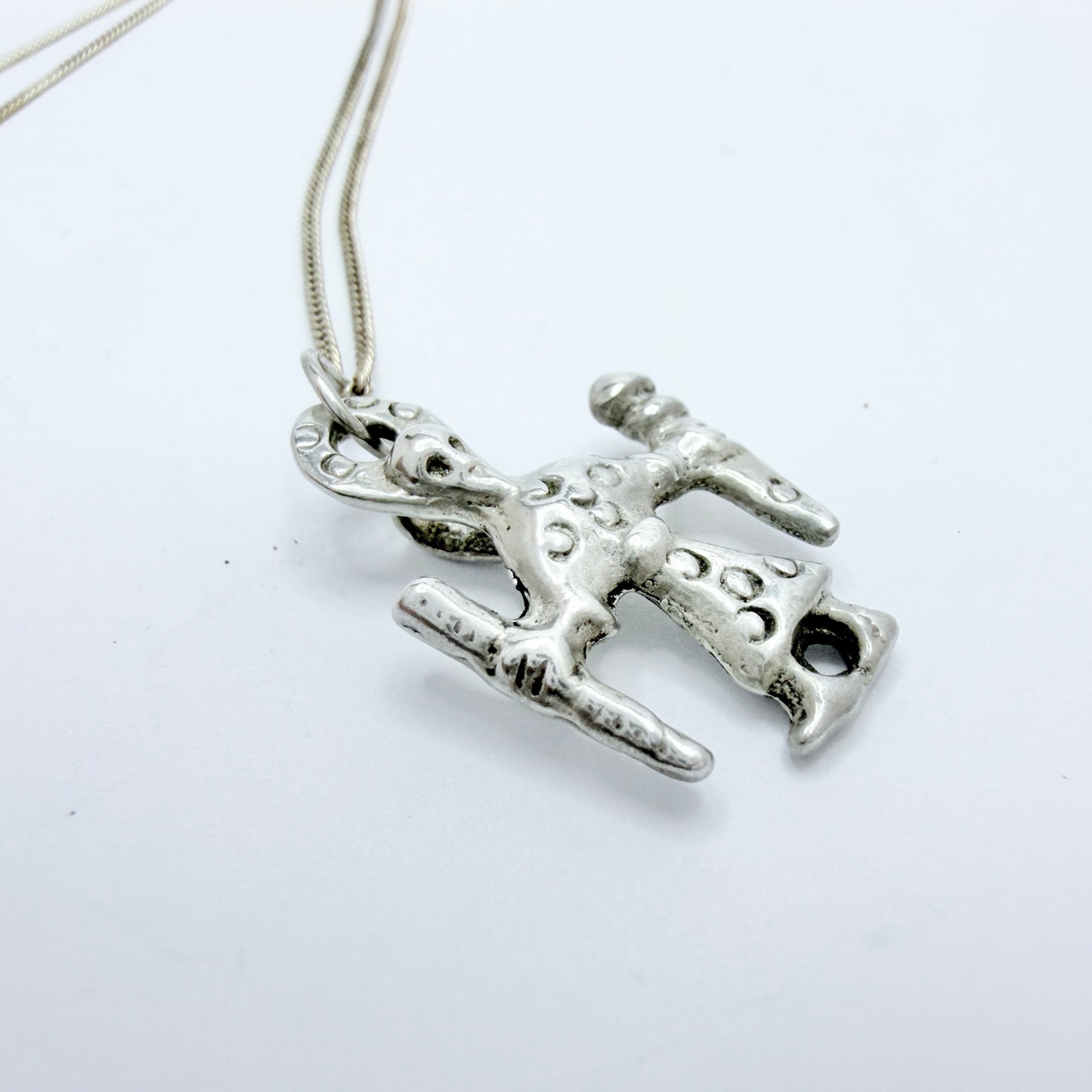 Sweden. Vintage Sterling Silver Viking Copy Odin Pendant Necklace.
