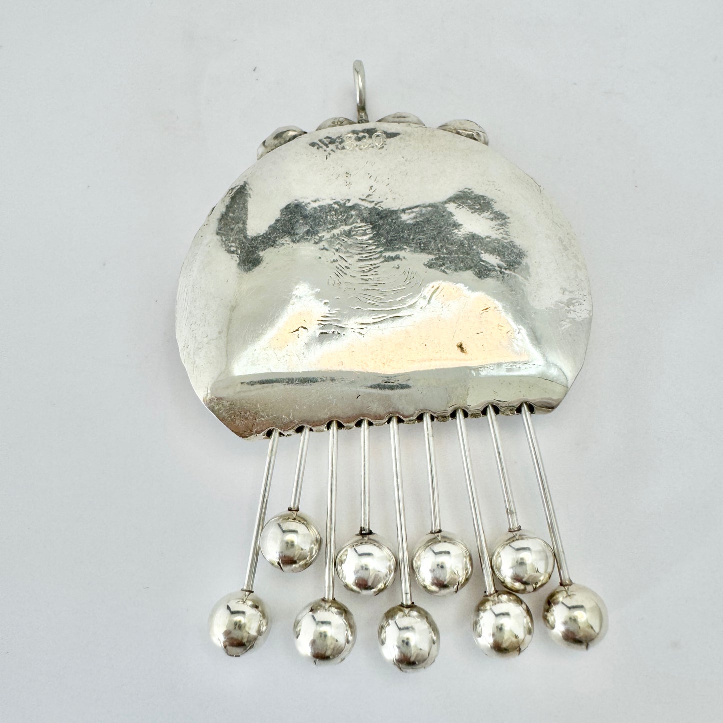 Owe Johansson, Finland Vintage Modernist Solid Silver Pendant.