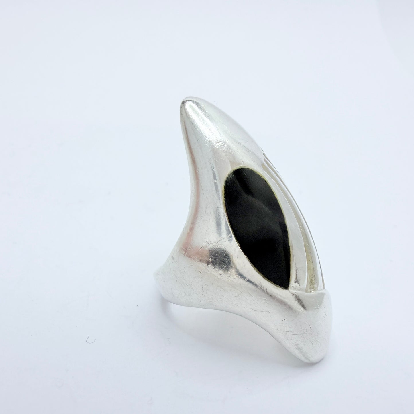 Vintage Sterling Silver Onyx Ring.