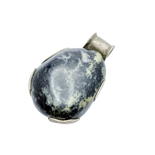 Chunky Vintage Solid Silver Hardstone Pendant