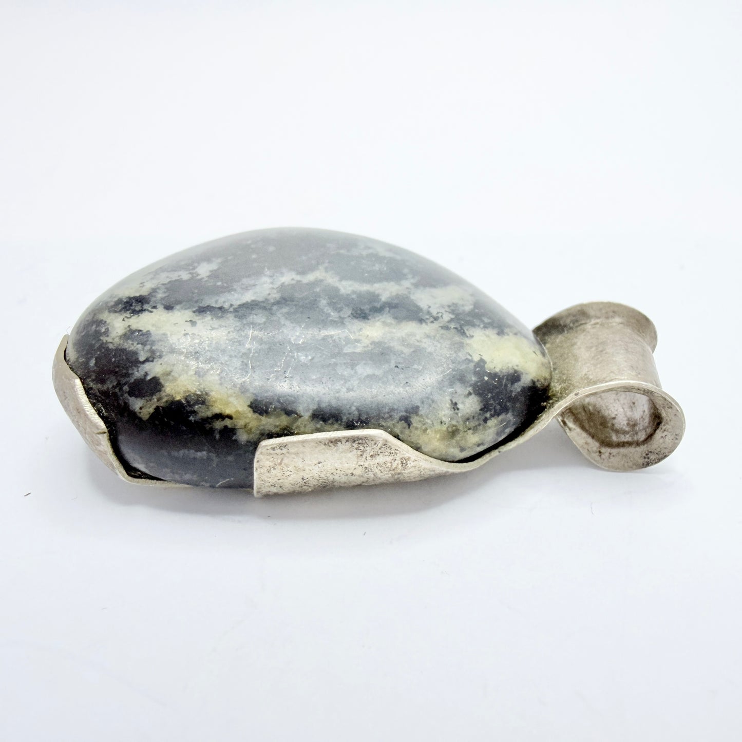 Chunky Vintage Solid Silver Hardstone Pendant