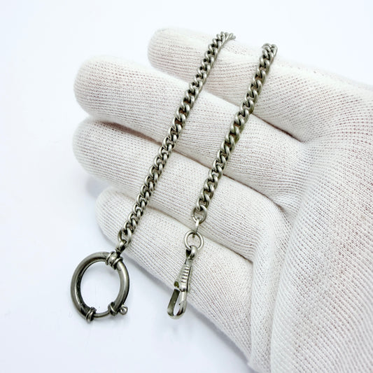 Early 1900s. White Metal Watch Chain.