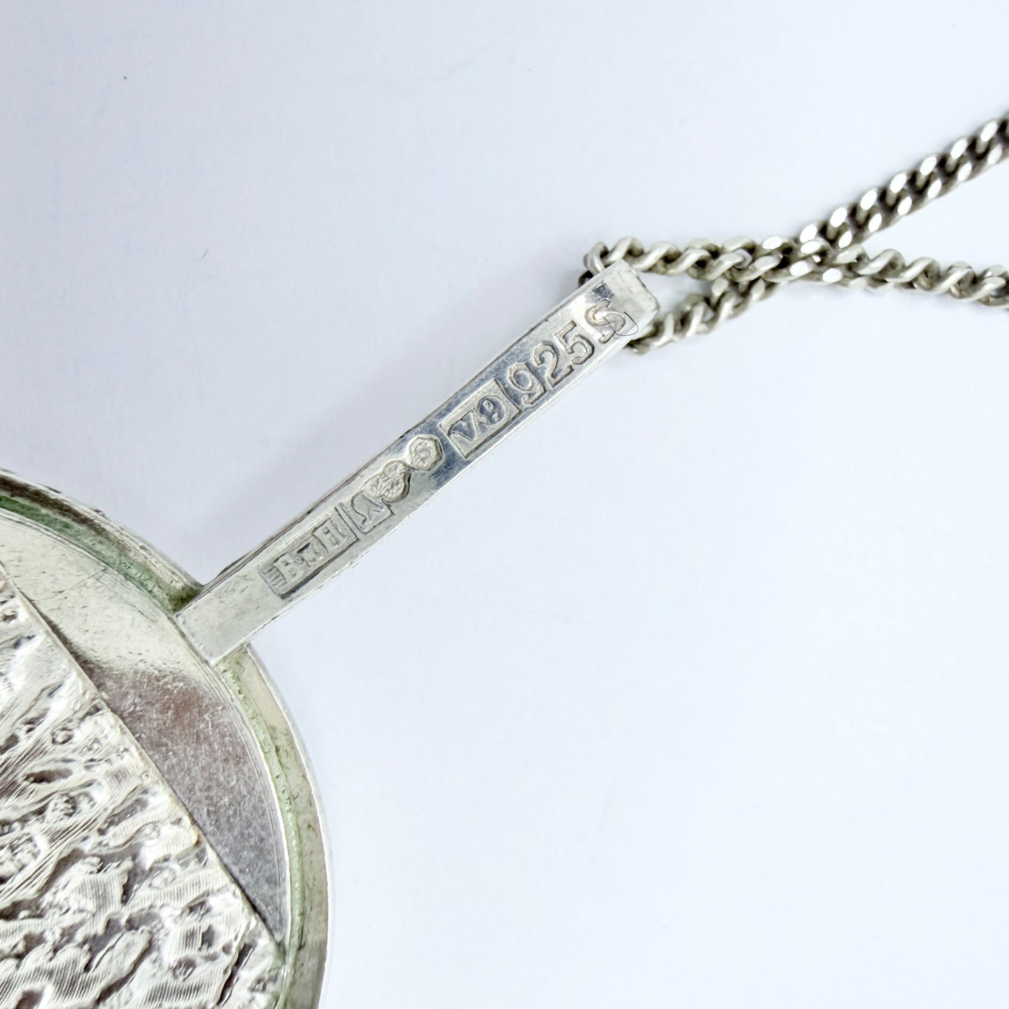 Bengt Hallberg, Sweden 1971 Vintage Modernist Sterling Silver Pendant Necklace