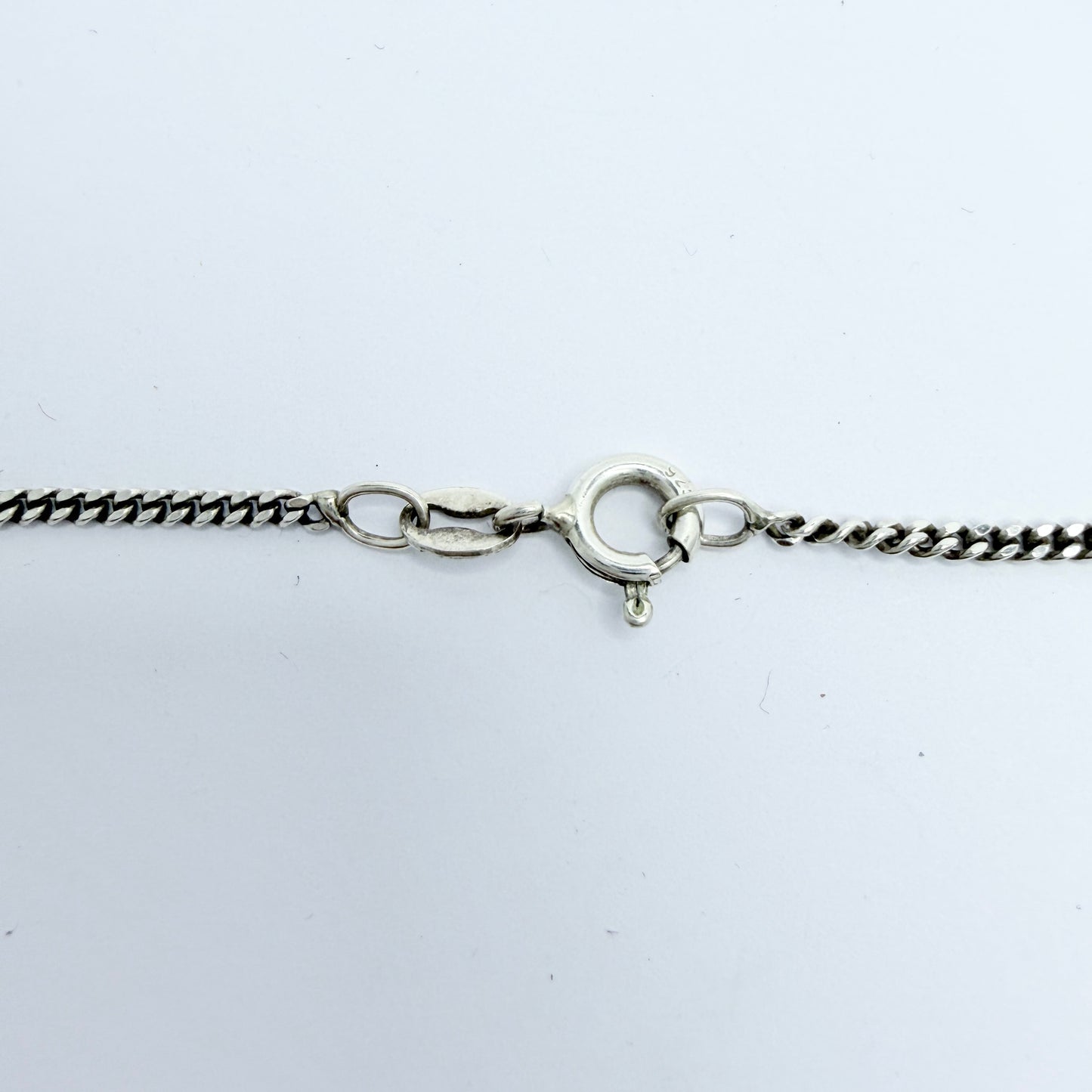 Bengt Hallberg, Sweden 1971 Vintage Modernist Sterling Silver Pendant Necklace