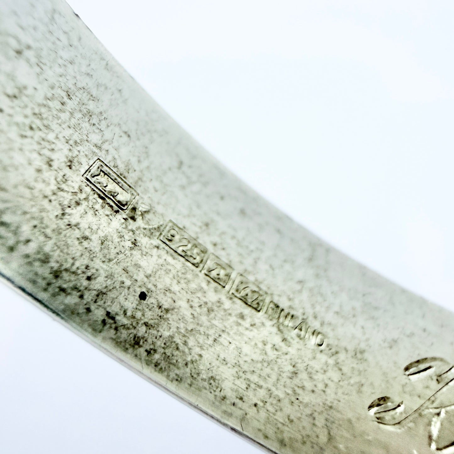 Sten & Laine, Finland 1976. Vintage Sterling Silver Rock Crystal Hinged Bangle Bracelet