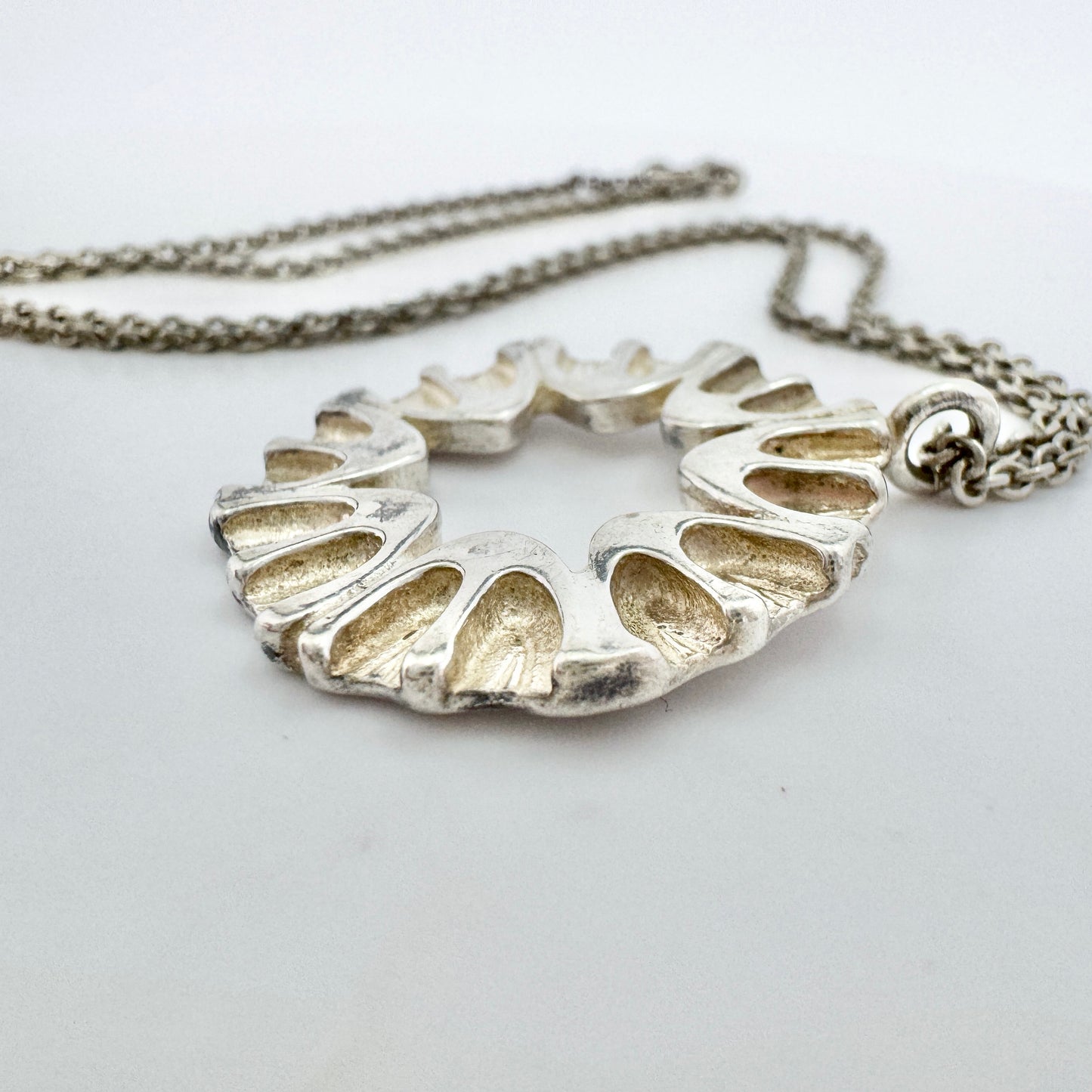 Juhls, Norway. Vintage Sterling Silver Pendant Necklace.