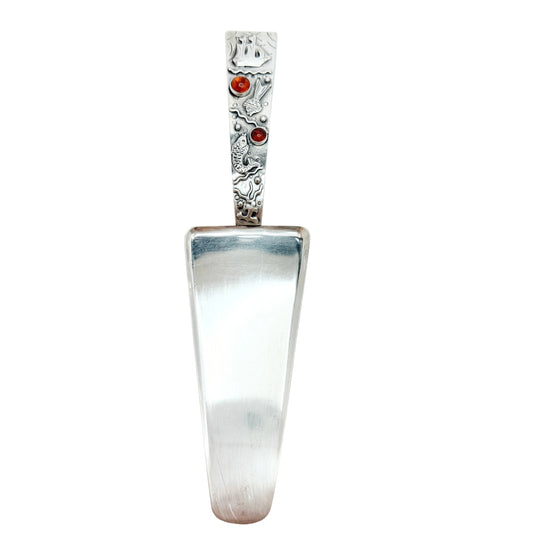 Walter Kramer for Georg Kramer. Fischland Germany Art Deco Silver Amber Cake Server