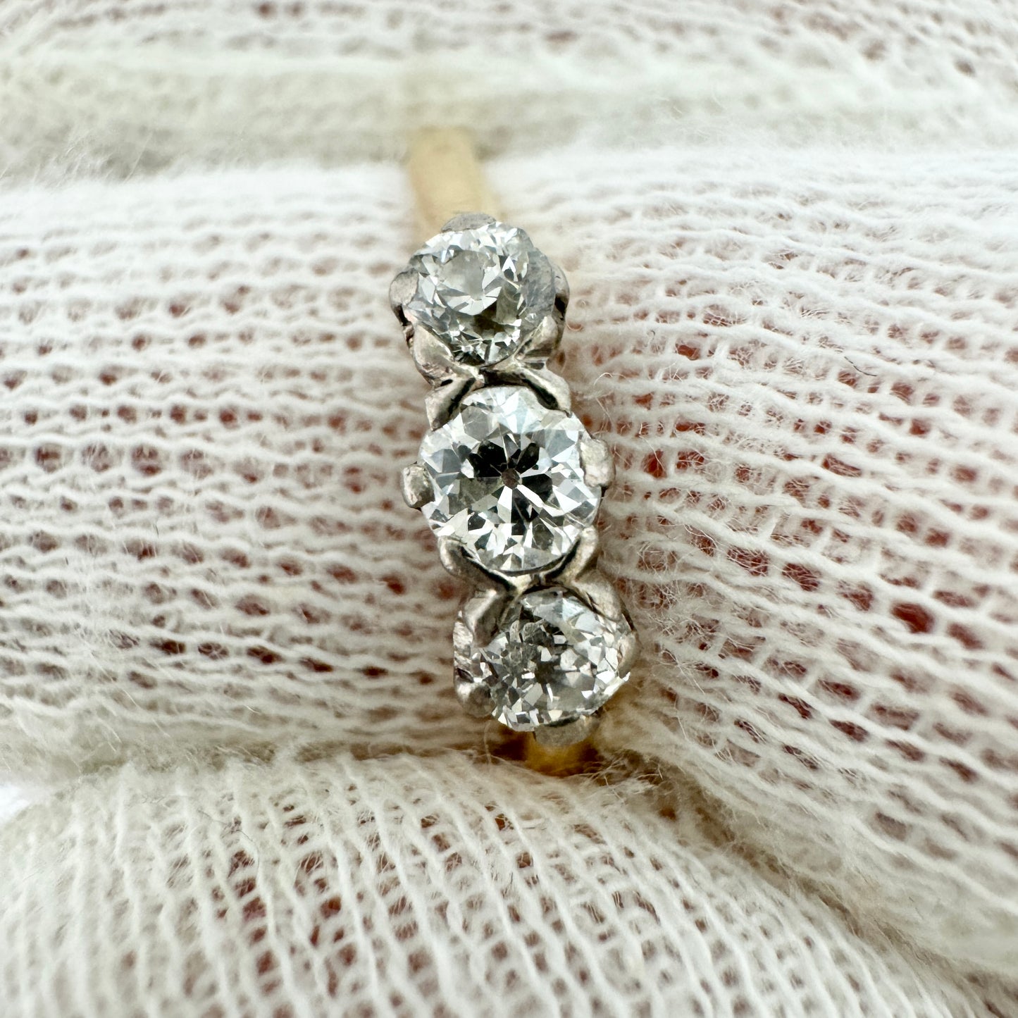 JA Persson, Sweden 1949. VIntage 18k Gold Diamond Ring.