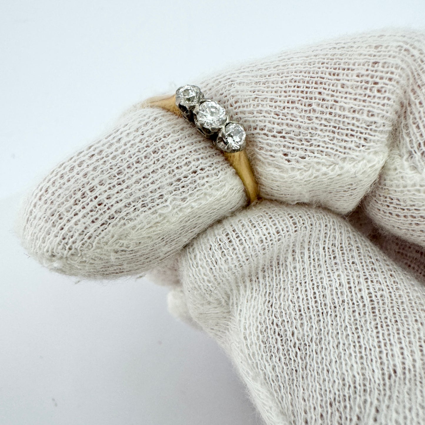 JA Persson, Sweden 1949. VIntage 18k Gold Diamond Ring.