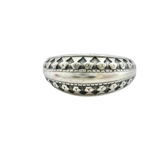 Vintage Solid Silver Viking Copy Adjustable Size Ring.