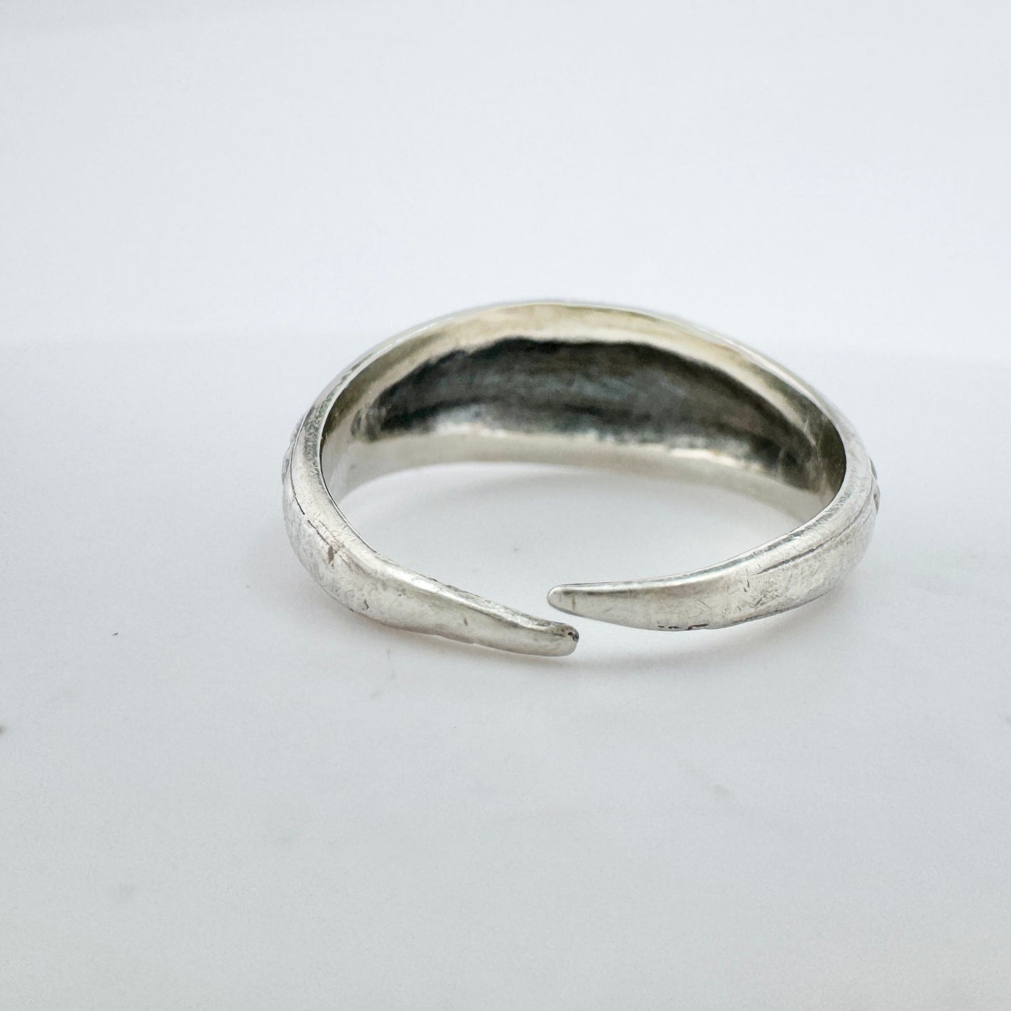 Vintage Solid Silver Viking Copy Adjustable Size Ring.