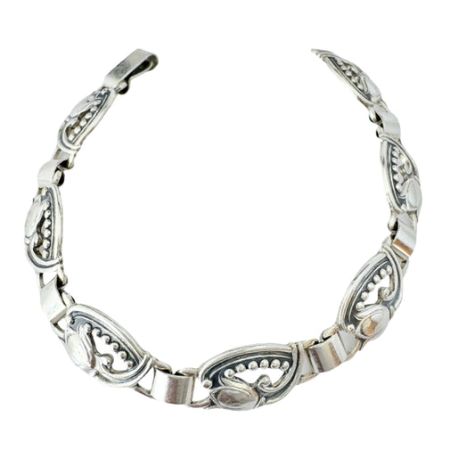 Asa-Silver H Olsson, Sweden 1949. Vintage Sterling Silver Bracelet.