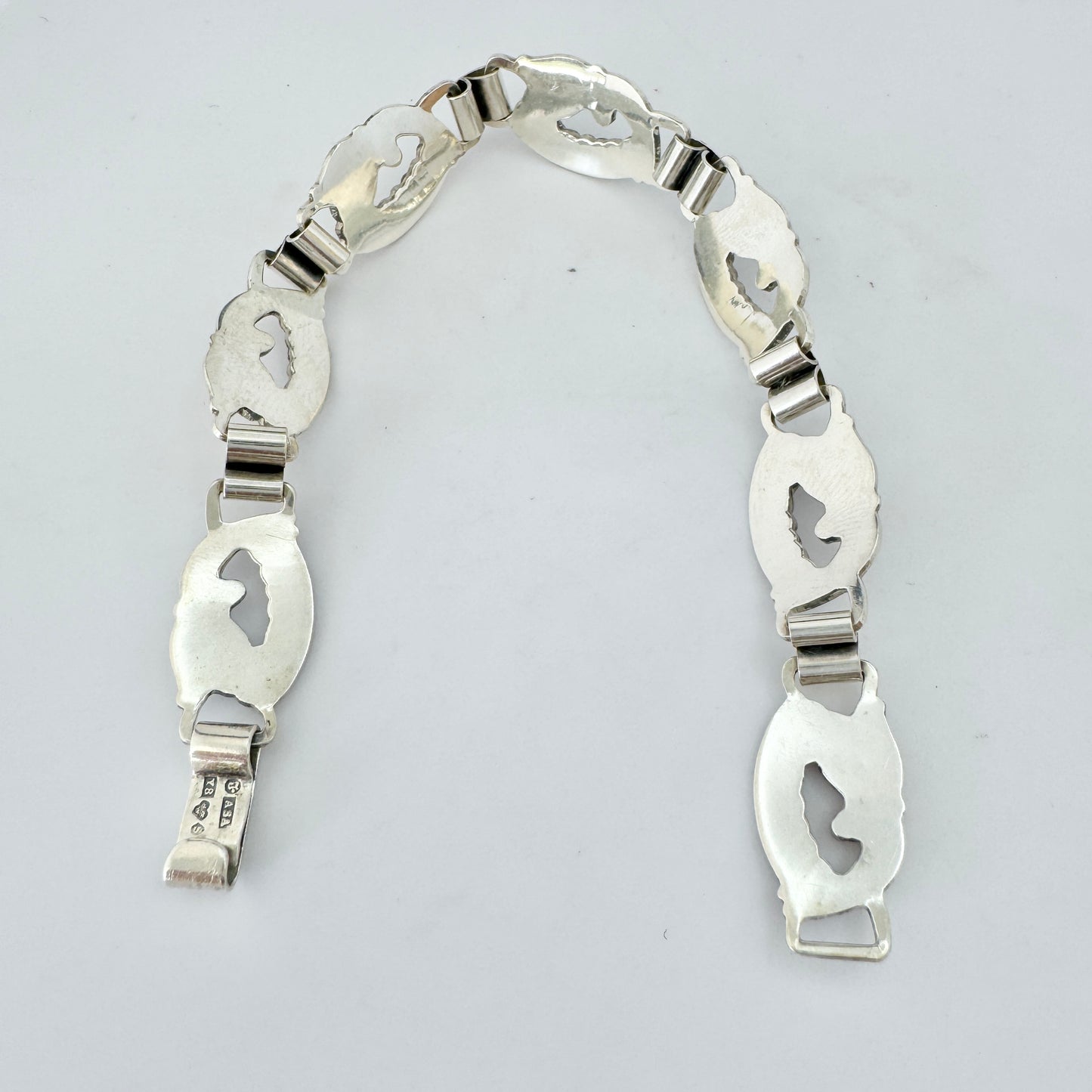 Asa-Silver H Olsson, Sweden 1949. Vintage Sterling Silver Bracelet.