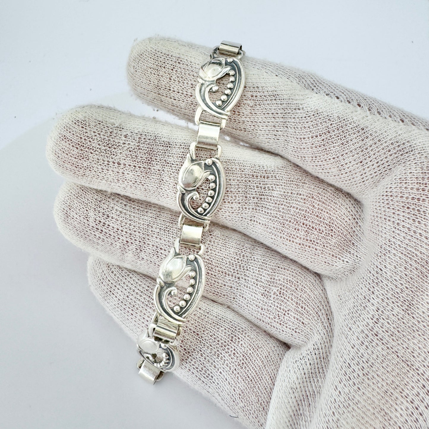 Asa-Silver H Olsson, Sweden 1949. Vintage Sterling Silver Bracelet.