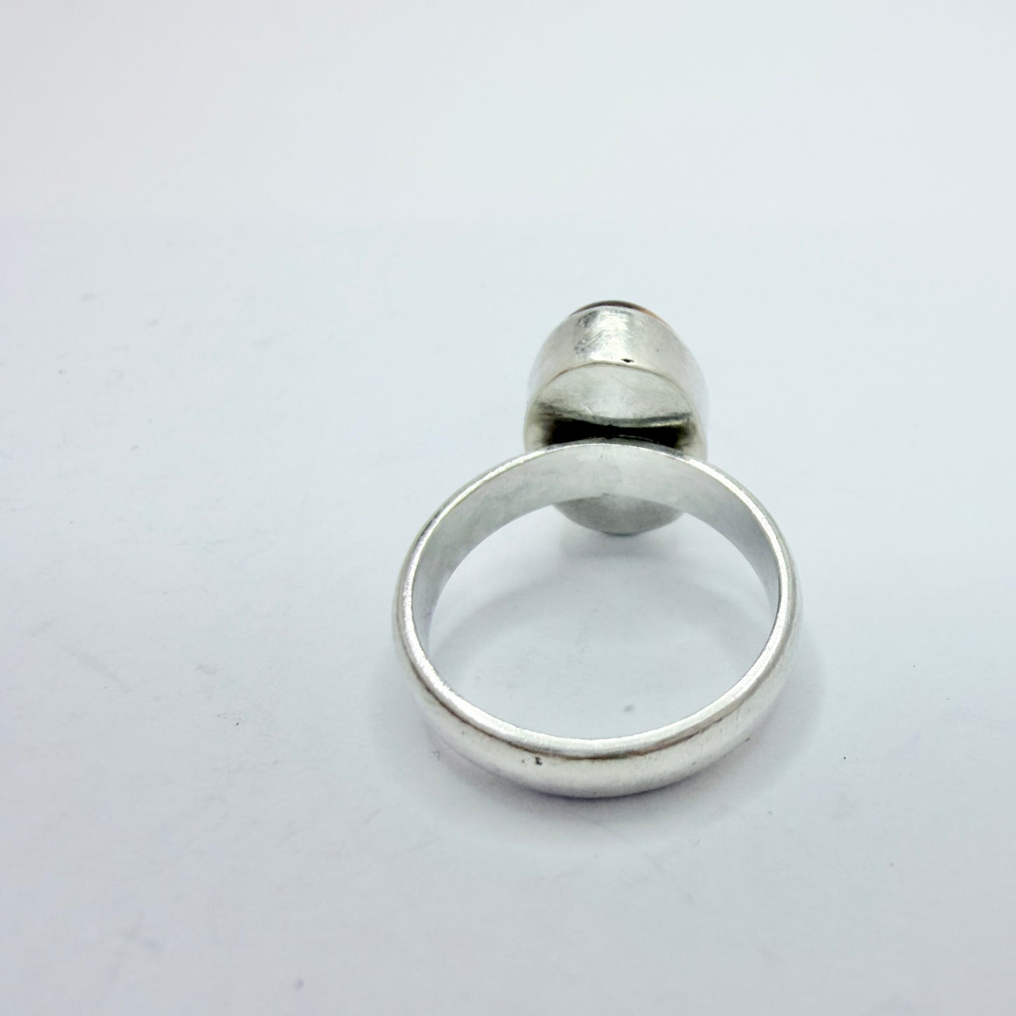 Vintage Sterling Silver Amber Ring.