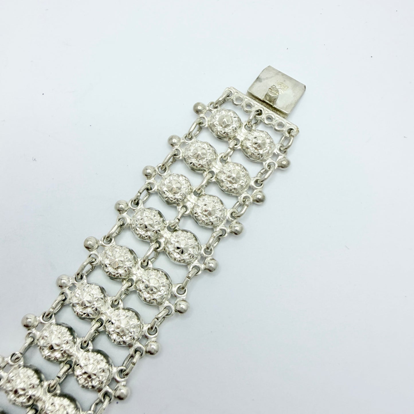 Early - Mid 1900s. Vintage Swedish Import Solid 835 Silver Bracelet.