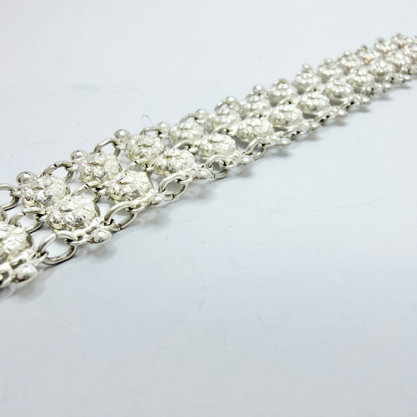 Early - Mid 1900s. Vintage Swedish Import Solid 835 Silver Bracelet.