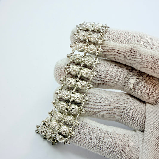 Early - Mid 1900s. Vintage Swedish Import Solid 835 Silver Bracelet.