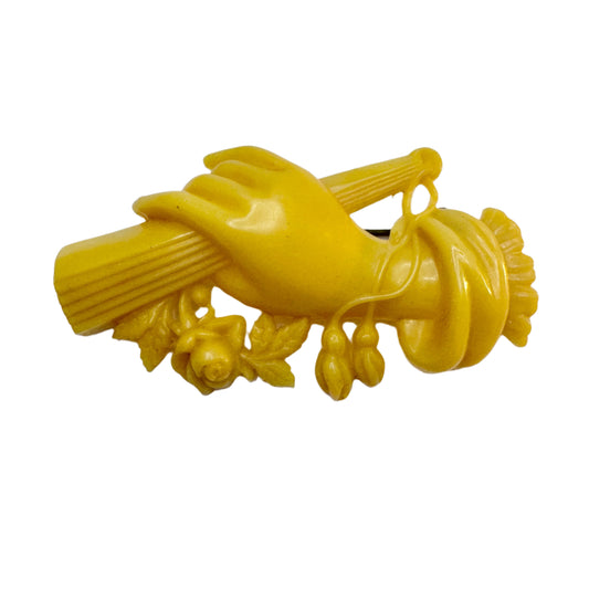 Large Antique Celluloid Brooch.